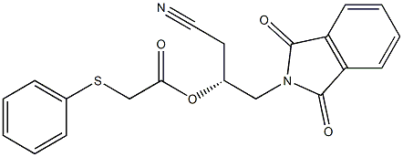 (Phenylthio)acetic acid (R)-1-(cyanomethyl)-2-[(1,3-dihydro-1,3-dioxo-2H-isoindol)-2-yl]ethyl ester 구조식 이미지