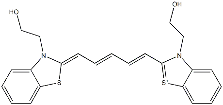 3-(2-Hydroxyethyl)-2-[5-[3-(2-hydroxyethyl)benzothiazol-2(3H)-ylidene]-1,3-pentadienyl]benzothiazol-1-ium Structure