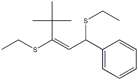 (E)-3,5-Bis(ethylthio)-5-phenyl-2,2-dimethyl-3-pentene 구조식 이미지