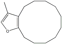 4,5,6,7,8,9,10,11,12,13-Decahydro-3-methylcyclododeca[b]furan 구조식 이미지