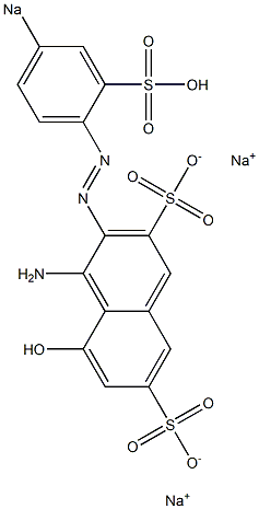 4-Amino-5-hydroxy-3-(p-sodiosulfophenylazo)-2,7-naphthalenedisulfonic acid disodium salt 구조식 이미지