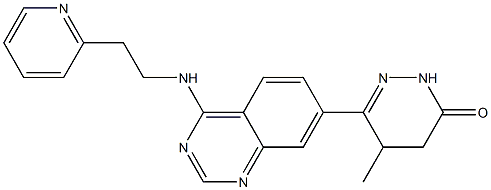 4,5-Dihydro-5-methyl-6-[4-[2-(2-pyridyl)ethylamino]quinazolin-7-yl]pyridazin-3(2H)-one 구조식 이미지