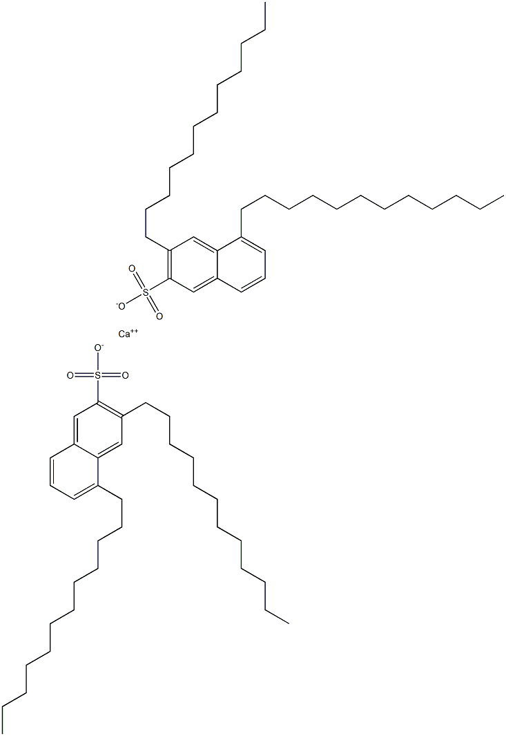 Bis(3,5-didodecyl-2-naphthalenesulfonic acid)calcium salt Structure