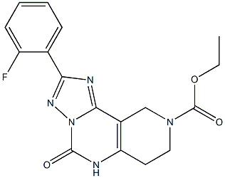 2-(2-Fluorophenyl)-4,5,6,7-tetrahydro-4-oxo 1,3,3a,5,8-pentaaza-3aH-benz[e]indene-8(9H)-carboxylic acid ethyl ester 구조식 이미지