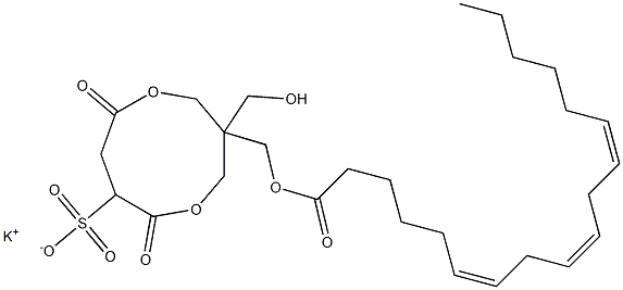 1-[[[(6Z,9Z,12Z)-1-Oxo-6,9,12-octadecatrien-1-yl]oxy]methyl]-1-(hydroxymethyl)-4,7-dioxo-3,8-dioxacyclononane-6-sulfonic acid potassium salt 구조식 이미지