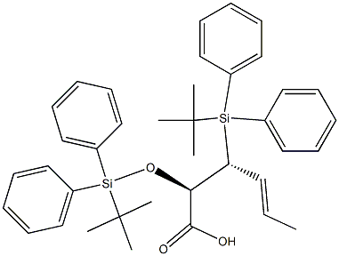 (2R,3R,4E)-2-[[Diphenyl(tert-butyl)silyl]oxy]-3-[diphenyl(tert-butyl)silyl]-4-hexenoic acid Structure