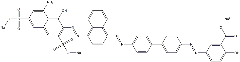 5-[[4'-[[4-[[8-Amino-1-hydroxy-3,6-bis(sodiosulfo)-2-naphthalenyl]azo]-1-naphthalenyl]azo]-1,1'-biphenyl-4-yl]azo]-2-hydroxybenzoic acid sodium salt Structure