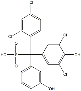 (2,4-Dichlorophenyl)(3,5-dichloro-4-hydroxyphenyl)(3-hydroxyphenyl)methanesulfonic acid Structure