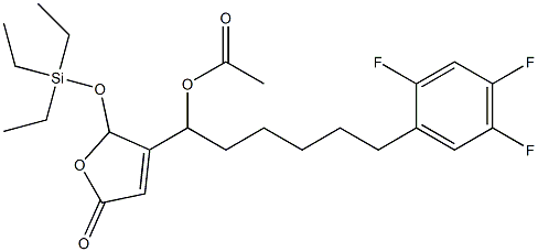 Acetic acid 1-[[2,5-dihydro-5-oxo-2-(triethylsiloxy)furan]-3-yl]-6-(2,4,5-trifluorophenyl)hexyl ester 구조식 이미지