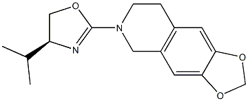 6-[[(S)-4-Isopropyl-4,5-dihydrooxazol]-2-yl]-5,6,7,8-tetrahydro-1,3-dioxolo[4,5-g]isoquinoline 구조식 이미지