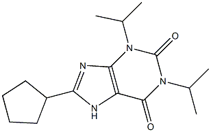 1,3-Diisopropyl-8-cyclopentylxanthine 구조식 이미지