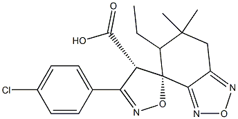 (4S,5S)-6',7'-Dihydro-6',6'-dimethyl-3-(4-chlorophenyl)spiro[isoxazole-5(4H),4'(5'H)-[2,1,3]benzoxadiazole]-4-carboxylic acid ethyl ester Structure