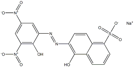5-Hydroxy-6-[(2-hydroxy-3,5-dinitrophenyl)azo]naphthalene-1-sulfonic acid sodium salt 구조식 이미지