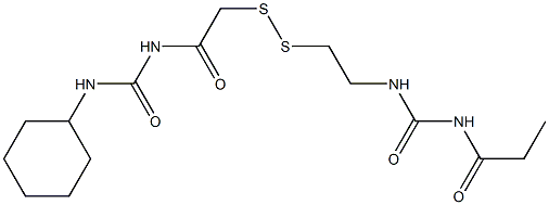 1-Propanoyl-3-[2-[[(3-cyclohexylureido)carbonylmethyl]dithio]ethyl]urea 구조식 이미지