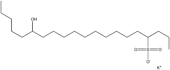 15-Hydroxyicosane-4-sulfonic acid potassium salt 구조식 이미지