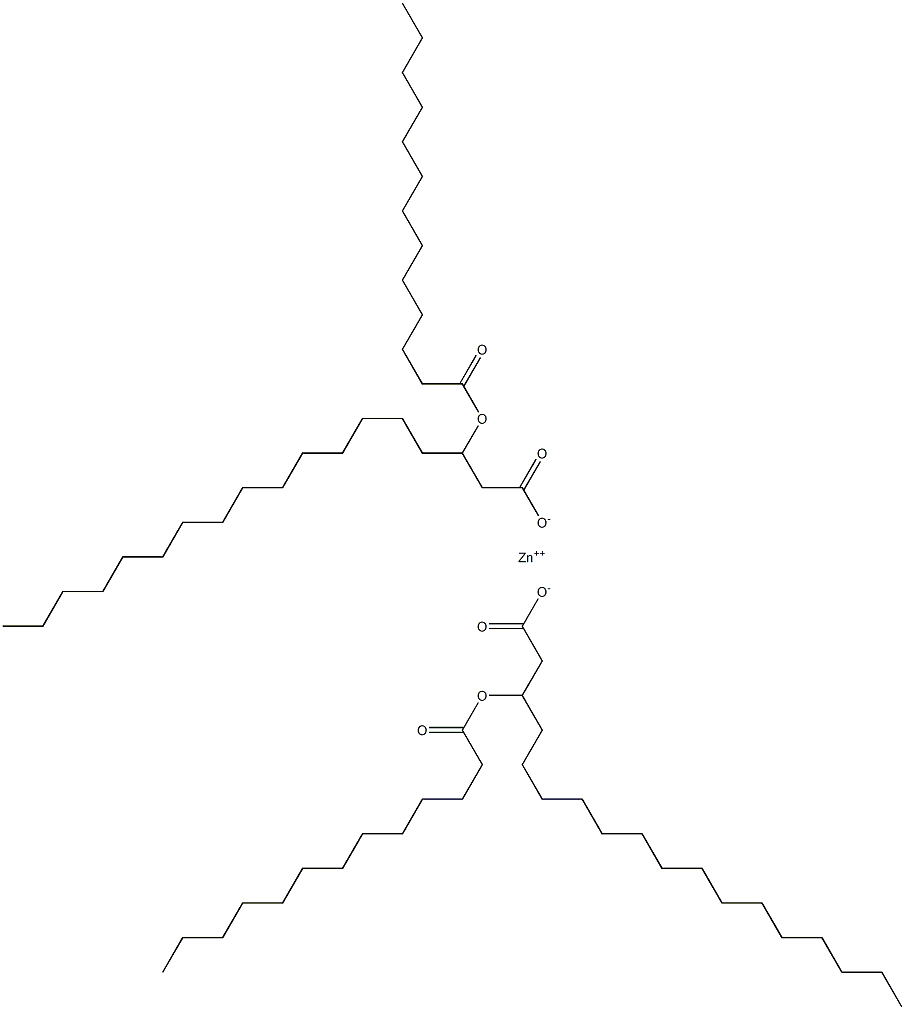 Bis(3-tridecanoyloxystearic acid)zinc salt Structure