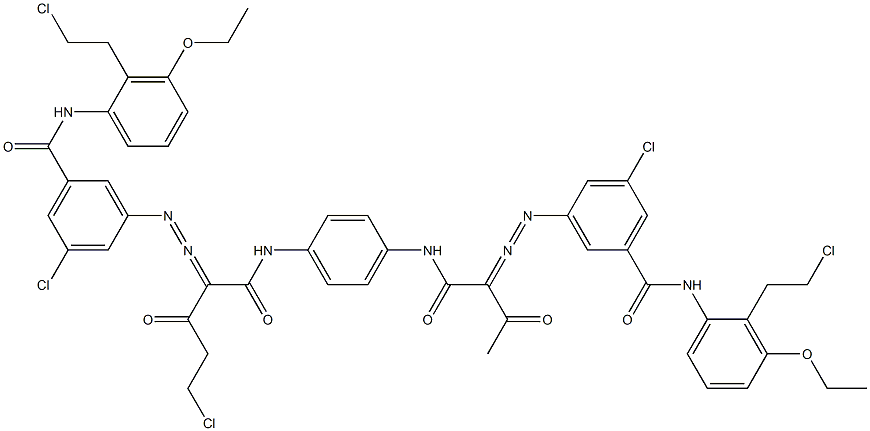 3,3'-[2-(Chloromethyl)-1,4-phenylenebis[iminocarbonyl(acetylmethylene)azo]]bis[N-[2-(2-chloroethyl)-3-ethoxyphenyl]-5-chlorobenzamide] Structure