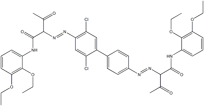 4,4'-Bis[[1-(2,3-diethoxyphenylamino)-1,3-dioxobutan-2-yl]azo]-2,5-dichloro-1,1'-biphenyl Structure