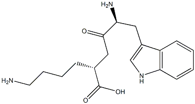 (2R)-6-Amino-2-[(S)-4-(1H-indol-3-yl)-3-amino-2-oxobutyl]hexanoic acid 구조식 이미지