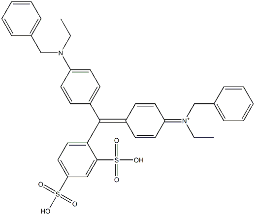 N-[4-[(2,4-Disulfophenyl)[4-[ethyl(phenylmethyl)amino]phenyl]methylene]-2,5-cyclohexadien-1-ylidene]-N-ethylbenzenemethanaminium Structure