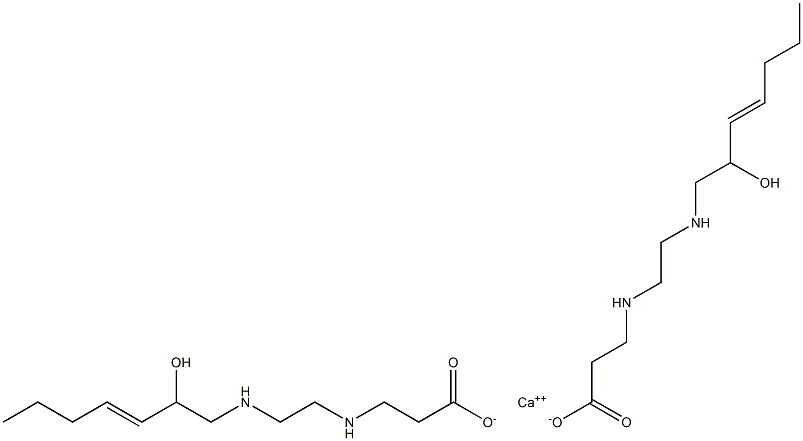 Bis[3-[N-[2-[N-(2-hydroxy-3-heptenyl)amino]ethyl]amino]propionic acid]calcium salt Structure