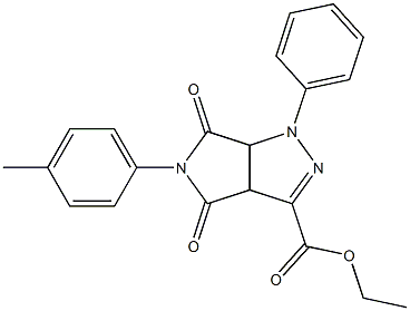 1,3a,4,5,6,6a-Hexahydro-4,6-dioxo-5-(4-methylphenyl)-1-(phenyl)pyrrolo[3,4-c]pyrazole-3-carboxylic acid ethyl ester 구조식 이미지