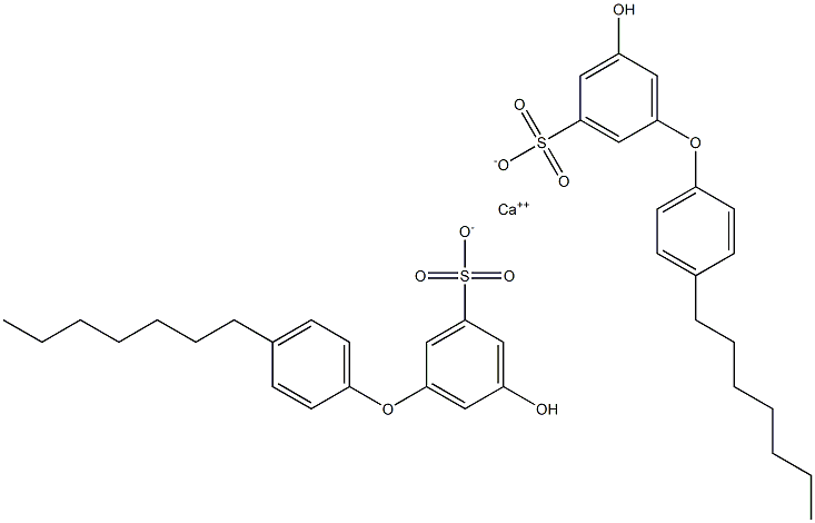 Bis(5-hydroxy-4'-heptyl[oxybisbenzene]-3-sulfonic acid)calcium salt 구조식 이미지