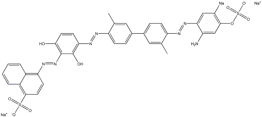 4-[[3-[[4'-[(2-Amino-4-hydroxy-5-sodiosulfophenyl)azo]-3,3'-dimethyl-1,1'-biphenyl-4-yl]azo]-2,6-dihydroxyphenyl]azo]naphthalene-1-sulfonic acid sodium salt 구조식 이미지