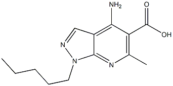 1-Pentyl-4-amino-6-methyl-1H-pyrazolo[3,4-b]pyridine-5-carboxylic acid 구조식 이미지