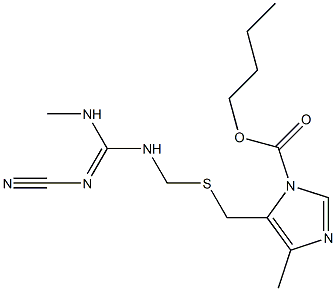 5-[[[(2-Cyano-3-methylguanidino)methyl]thio]methyl]-4-methyl-1H-imidazole-1-carboxylic acid butyl ester 구조식 이미지