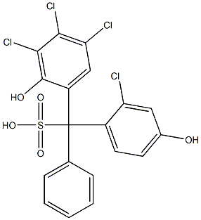 (2-Chloro-4-hydroxyphenyl)(3,4,5-trichloro-2-hydroxyphenyl)phenylmethanesulfonic acid Structure