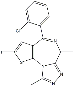 4-(2-Chlorophenyl)-2-iodo-6,9-dimethyl-6H-thieno[3,2-f][1,2,4]triazolo[4,3-a][1,4]diazepine Structure