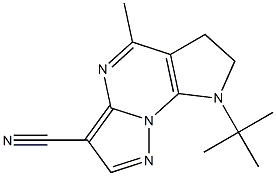 8-(1,1-Dimethylethyl)-6,7-dihydro-5-methyl-8H-1,4,8,8b-tetraaza-as-indacene-3-carbonitrile 구조식 이미지