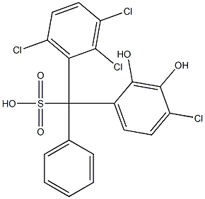 (4-Chloro-2,3-dihydroxyphenyl)(2,3,6-trichlorophenyl)phenylmethanesulfonic acid Structure