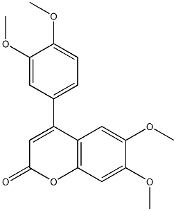 4-(3,4-Dimethoxyphenyl)-6,7-dimethoxycoumarin 구조식 이미지