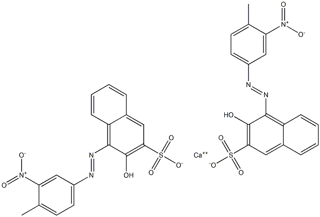 Bis[1-[(4-methyl-3-nitrophenyl)azo]-2-hydroxy-3-naphthalenesulfonic acid]calcium salt Structure