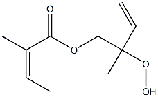 (Z)-2-Methylisocrotonic acid 2-methyl-2-hydroperoxy-3-butenyl ester Structure