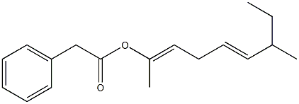 Phenylacetic acid 1,6-dimethyl-1,4-octadienyl ester Structure