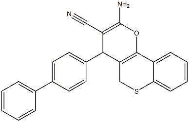 2-Amino-4-[4-phenylphenyl]-4H,5H-[1]benzothiopyrano[4,3-b]pyran-3-carbonitrile Structure