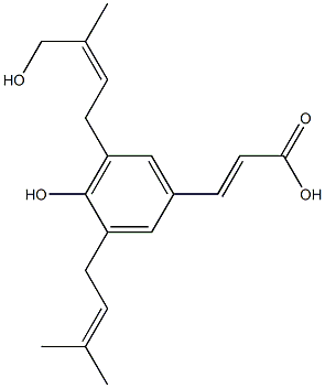 (E)-3-[3-(3-Methyl-2-butenyl)-4-hydroxy-5-[(Z)-4-hydroxy-3-methyl-2-butenyl]phenyl]acrylic acid Structure