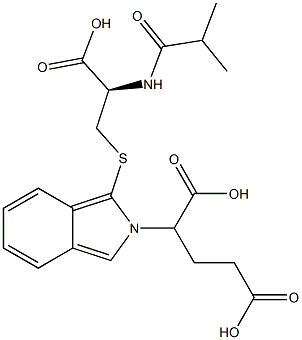 S-[2-(1,3-Dicarboxypropyl)-2H-isoindol-1-yl]-N-isobutyryl-L-cysteine 구조식 이미지