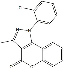 1-(2-Chlorophenyl)-3-methyl[1]benzopyrano[4,3-c]pyrazol-4(1H)-one Structure