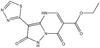 3-(1,3,4-Thiadiazol-2-yl)-2,7(1H,4H)-dioxopyrazolo[1,5-a]pyrimidine-6-carboxylic acid ethyl ester 구조식 이미지