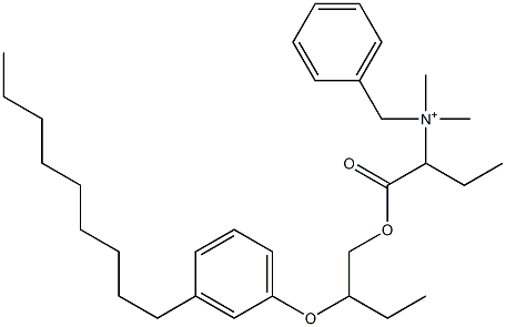 N,N-Dimethyl-N-benzyl-N-[1-[[2-(3-nonylphenyloxy)butyl]oxycarbonyl]propyl]aminium 구조식 이미지