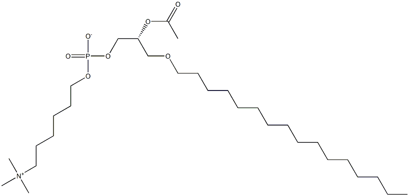 N,N,N-Trimethyl-6-[[[(R)-2-acetyloxy-4-oxaicosan-1-yloxy]phosphinato]oxy]hexan-1-aminium 구조식 이미지