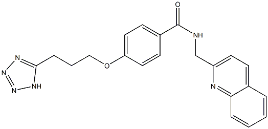4-[3-(1H-Tetrazol-5-yl)propoxy]-N-(2-quinolylmethyl)benzamide 구조식 이미지