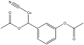 [Acetyloxy(3-acetyloxyphenyl)methyl]cyanocopper(II) 구조식 이미지