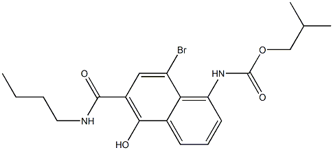 N-[8-Bromo-6-(N-butylcarbamoyl)-5-hydroxy-1-naphtyl]carbamic acid isobutyl ester 구조식 이미지