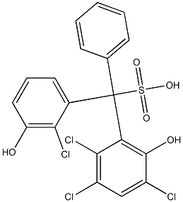 (2-Chloro-3-hydroxyphenyl)(2,3,5-trichloro-6-hydroxyphenyl)phenylmethanesulfonic acid 구조식 이미지