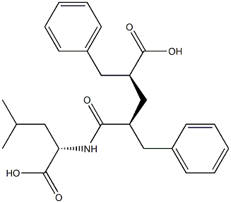 N-[(2S,4S)-2,4-Dibenzyl-4-carboxybutyryl]-L-leucine Structure